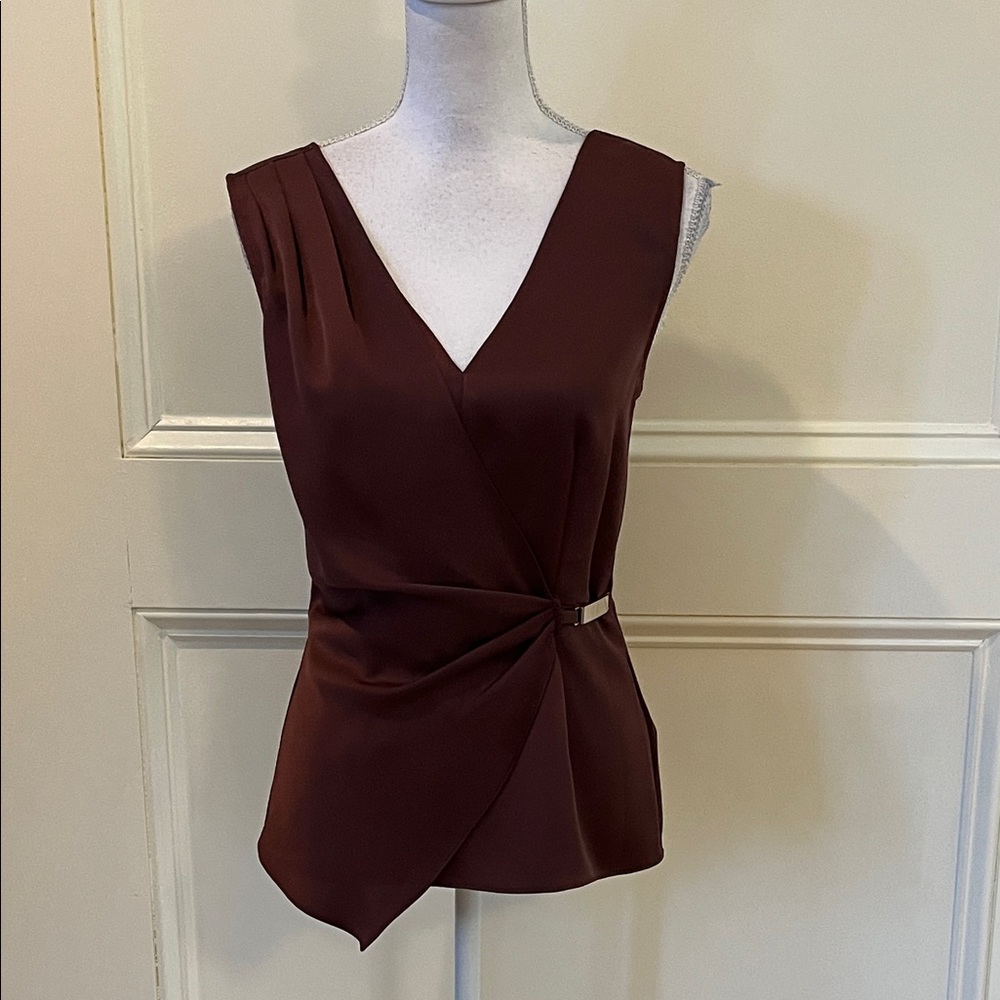 Reiss Chocolate Brown Sleeveless Blouse